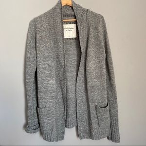 Abercrombie & Fitch Open Front Cardigan Gray